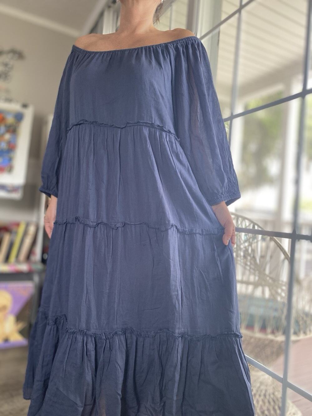 Holiday Grenadine Tiered Dress Relaxed Fit Size M L